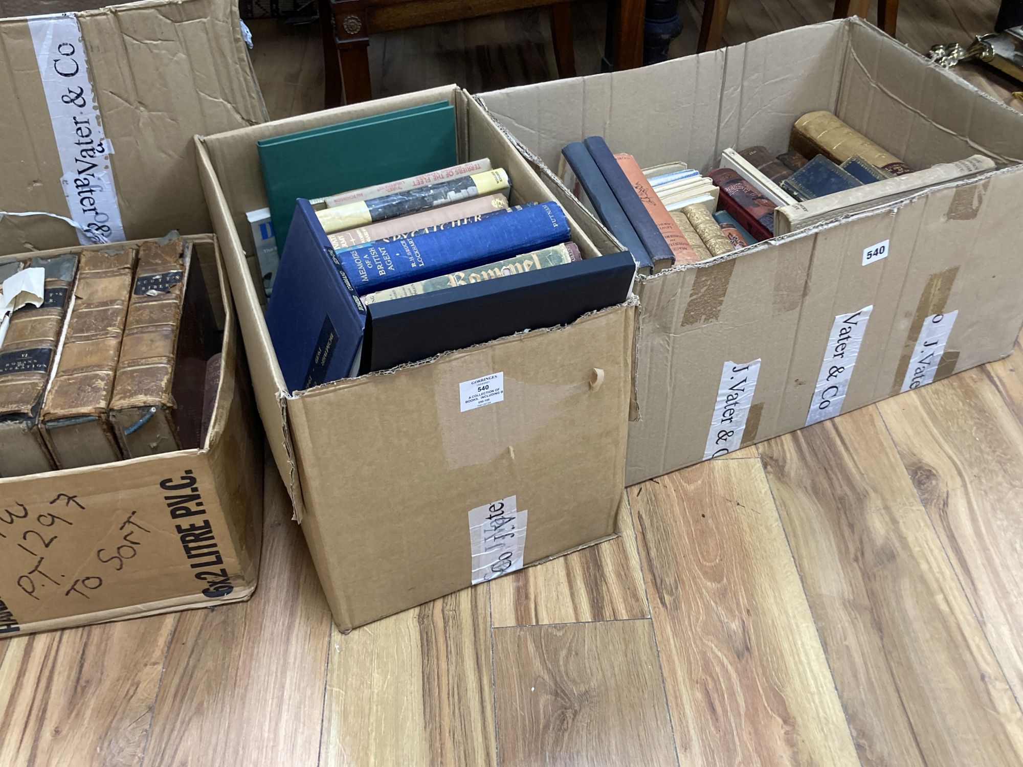 A collection of books, including bibles, childrens, Sussex-related, HMSO, etc.